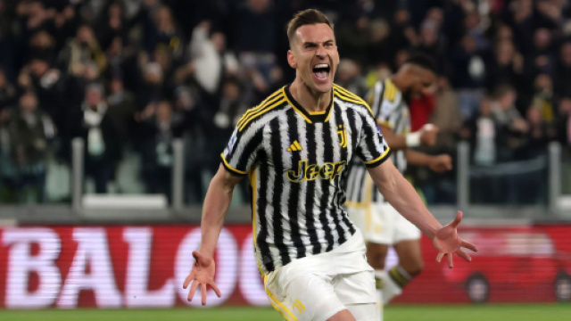 Arkadiusz Milik, attaccante della Juventus durante la partita fra Juventus-Atalanta di Serie A stagione 2023/2024.