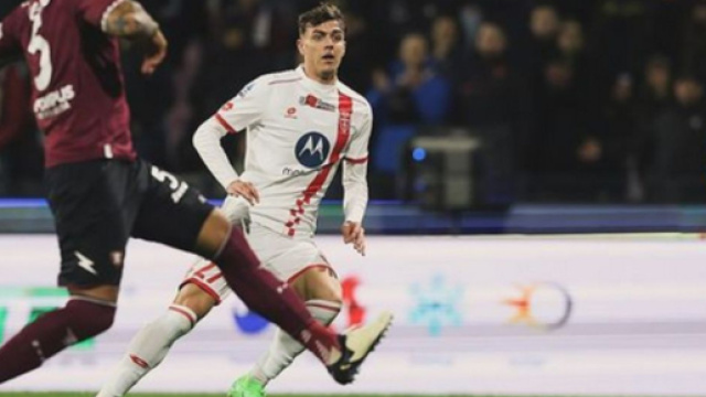 In foto Daniel Maldini in azione contro la Salernitana (Instagram ©Daniel Maldini).