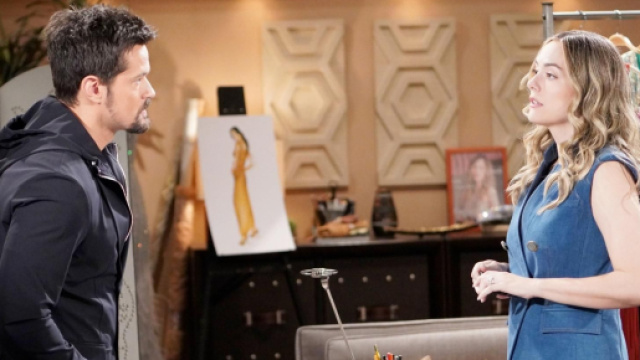Thomas e Hope in una scena © Beautiful Cbs.
