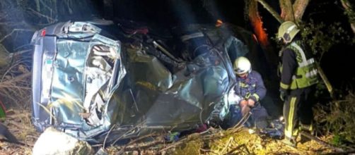 Los Bomberos tuvieron que excarcelar a la mujer herida (X, @policiaforal_na)