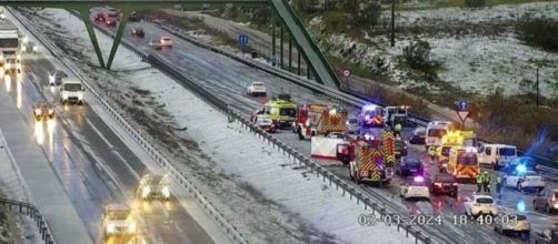 El accidente provocó retenciones de varios kilómetros en la A-5 de Toledo (X @DGTes)