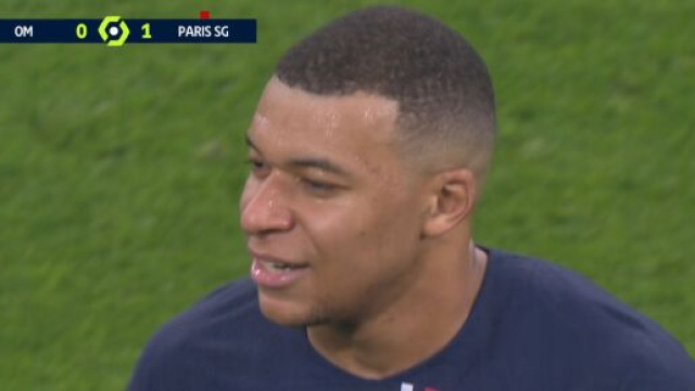 Mbappé encore sorti prématurément face à l'OM. (screenshot Twitter @primevideo)