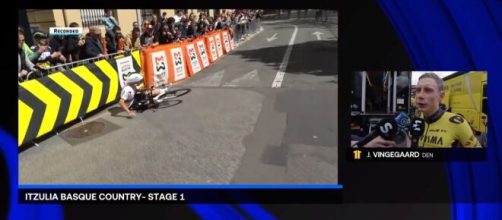 La caduta di Remco Evenepoel © Eurosport.