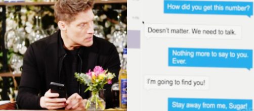 Deacon legge i messaggi di Sheila in una scena di Beautiful, screenshot © CBS