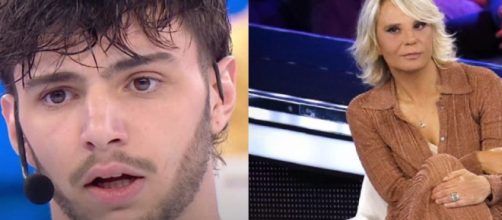 L'ex allievo Nicholas e Maria De Filippi- screenshot Amici © Canale 5