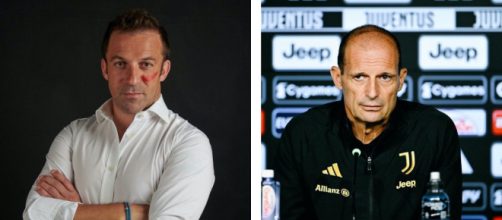 Alessandro Del Piero, ex calciatore della Juventus. Foto © X/Del Piero. Massimiliano Allegri, allenatore della Juventus. Foto © Juventus FC