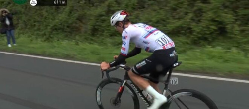 Tadej Pogacar alla Liegi Bastogne Liegi - Screenshot Eurosport