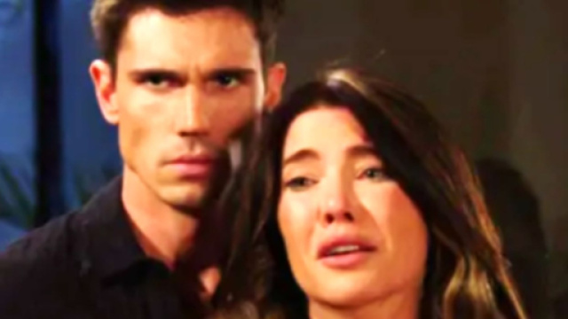 Finn e Steffy in una scena di Beautiful, screenshot &copy; CBS