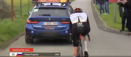 Tadej Pogacar all'Amstel Gold Race dello scorso anno - Screenshot © Eurosport.