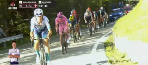 Antonio Tiberi al Giro d'Italia - Screenshot © Eurosport.