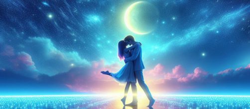 Coppia innamorata che danza sotto un cielo stellato - © Foto Bing IA