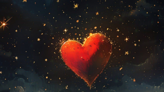 Cuore circondato da tante stelle © Pixabay.