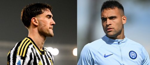 Dusan Vlahovic, attaccante della Juventus. Foto © Juventus FC. Lautaro Martinez, attaccante dell'Inter. Foto © Inter