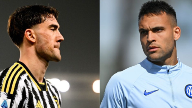 Dusan Vlahovic, attaccante della Juventus. Foto &copy; Juventus FC. Lautaro Martinez, attaccante dell'Inter. Foto &copy; Inter