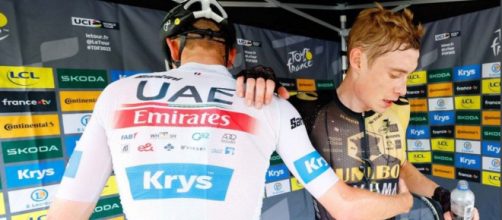 Tadej Pogačar e Jonas Vingegaard al Tour de France - Screenshot © Eurosport.