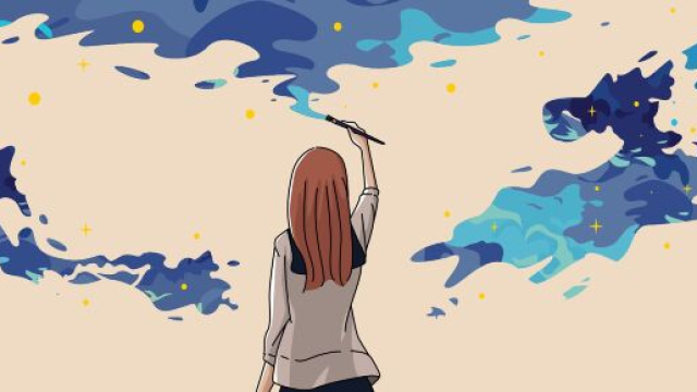 Ragazza che dipinge il cielo © Immagine di Pixabay.