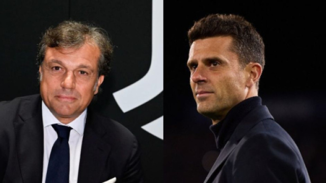 Cristiano Giuntoli, direttore sportivo della Juventus. Foto © Juventus. Thiago Motta, allenatore della Juve. Foto © Juventus