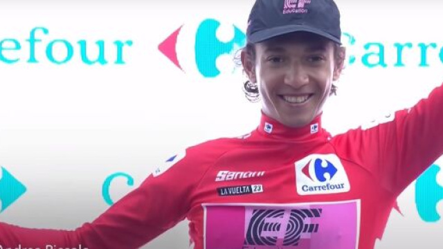 Andrea Piccolo alla Vuelta Espana 2023 - Screenshot © Youtube GCN