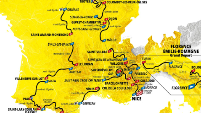 Il percorso del Tour 2024 &copy; Tour de France.