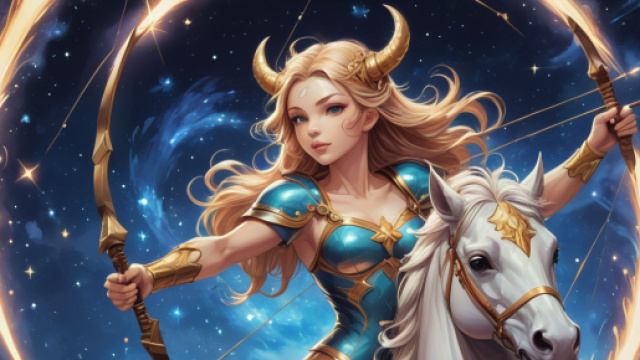 Donna sagittario con arco con frecce- © Immagine creata con Starryai.com