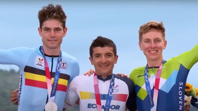 Olimpiadi di ciclismo, il podio di Tokyo 2020 - Screenshot © YouTube Olympics.