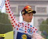 Giulio Ciccone in maglia a pois al Tour 2023 - Screenshot © Eurosport