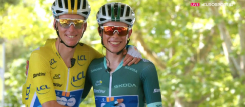 Romain Bardet e Frank Van den Broek - Screenshot © Eurosport.