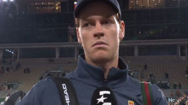 Sinner dopo il match contro Moutet - screenshot © Eurosport.