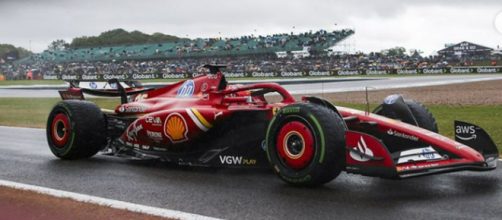 La Ferrari di Leclerc in pista a Silverstone ©Profilo Instagram Scuderia Ferrari.