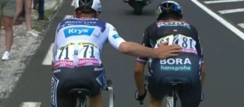 Remco Evenepoel e Primoz Roglic - Screenshot © Eurosport