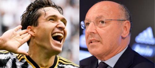 Federico Chiesa, attaccante della Juventus. Foto © Juventus. Giuseppe Marotta, presidente dell'Inter. Foto © Juventus