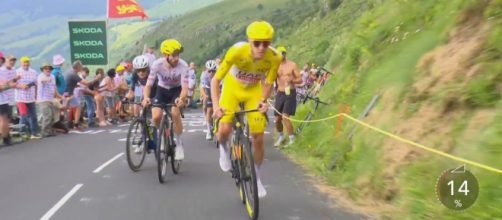 Tadej Pogacar al Tour de France 2024 - Screenshot © Eurosport