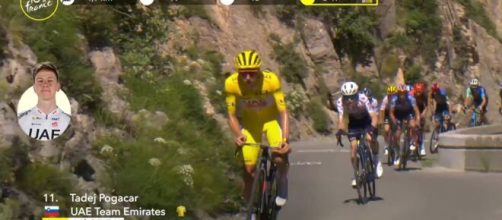 Tadej Pogacar al Tour de France - Screenshot © Eurosport