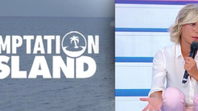 Il logo di Temptation Island e Maria De Filippi - screenshot © Canale 5.