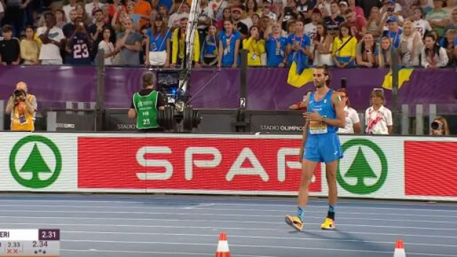 Gianmarco Tamberi agli Europei di Roma 2024 - Screenshot © YouTube Sky Sport