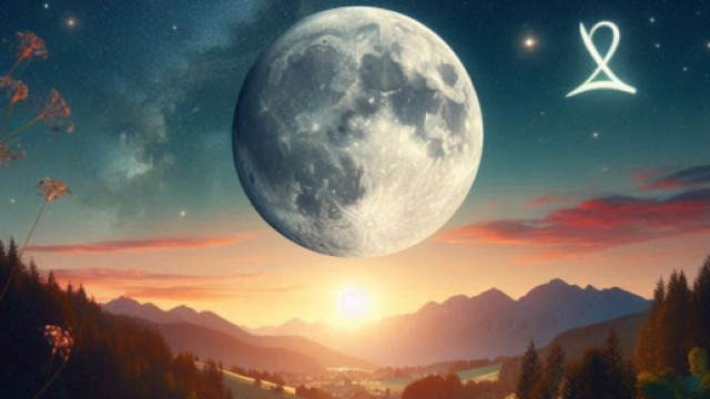 Luna piena con paesaggio serale estivo- © Bing AI.