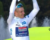 Remco Evenepoel sul podio del Tour de France - Screenshot © Eurosport.
