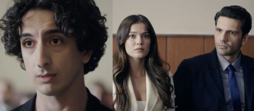 Onur Durmaz (Engin), Pınar Deniz (Ceylin) e Kaan Urgancıoğlu (Ilgaz) - screenshot © Segreti di famiglia.