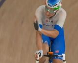 Elia Viviani impegnato alle Olimpiadi di Tokyo - Screenshot © Eurosport.