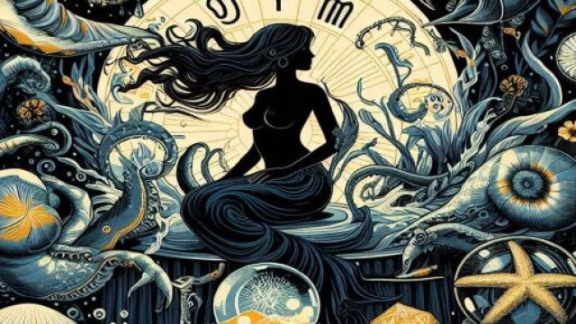 Una sirena con i segni zodiacali generato con © AI Copilot.