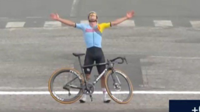 Remco Evenepoel a Parigi 2024 - Screenshot © Eurosport