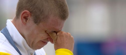 Remco Evenepoel sul podio delle Olimpiadi di Parigi - Screenshot © Eurosport