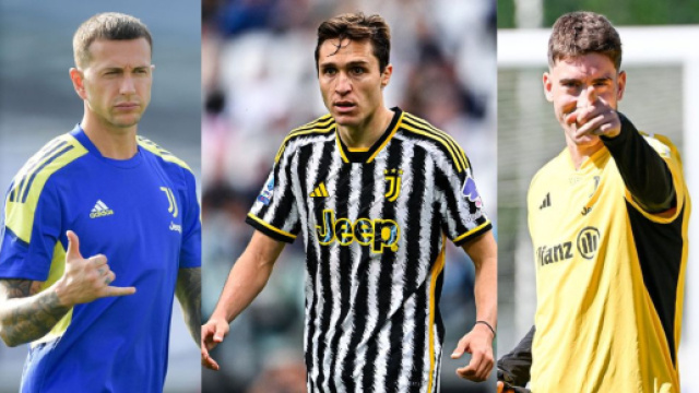 Federico Bernardeschi, attaccante del Toronto. Foto © Juventus. Federico Chiesa e Dusan Vlahovic, attaccanti della Juventus. Foto © Juventus