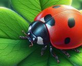 Coccinella della fortuna su quadrifoglio beneaugurale - © Bing IA.