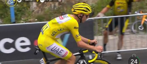 Tadej Pogacar al Tour de France - Screenshot © Eurosport