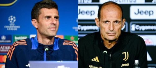 Thiago Motta, allenatore della Juventus. Foto © Juventus. Massimiliano Allegri, ex allenatore della Juventus. Foto © Juventus FC