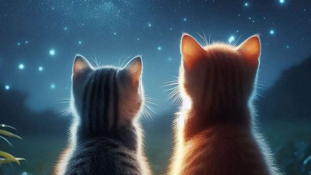 Gattini osservano le stelle - © Pixabay