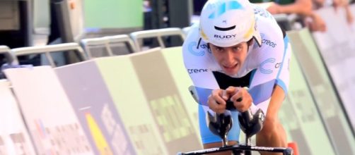 Antonio Tiberi nella crono del Giro del Lussemburgo - Screenshot © Eurosport