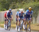 L'attacco di Remco Evenepoel al Tour of Britain - Screenshot © Eurosport.