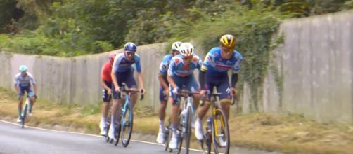 L'attacco di Remco Evenepoel al Tour of Britain - Screenshot © Eurosport.